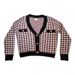 Maeve Black and Pink Checkered Cardigan
